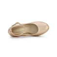 thumbnail image 4 of BLISSFUL STEP Chaussures pour Femmes Bout Rond Talon Aiguille Bride à la Cheville Escarpins Or Rose 6, 4 of 8