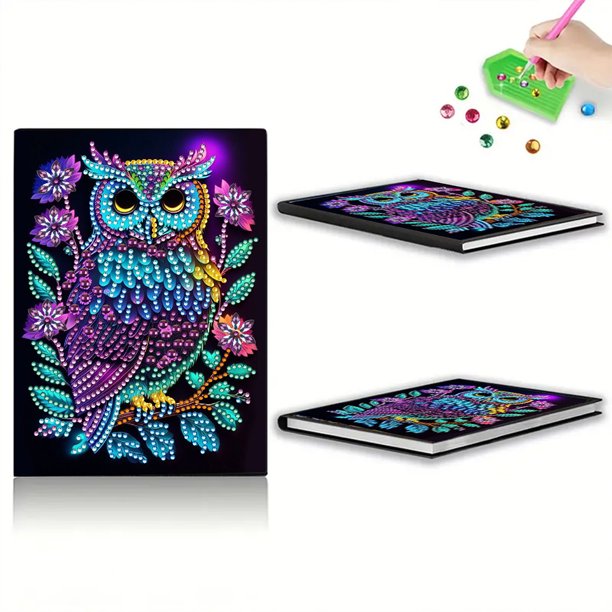 Painting Diary Book Owl Forma Especial 50 Páginas Pintura Diamantes para Adultos Estudiantes