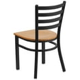 thumbnail image 5 of Flash Furniture 2 Pack HERCULES Series Black Ladder Back Metal Restaurant Chair - Natural Wood Seat, 5 of 8