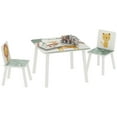 thumbnail image 2 of Qaba 3-Piece Kids Table and Chairs Set Furniture for Boys and Girls Aged 3-8, Bedroom, Nursery, Playroom, Green, 2 of 9