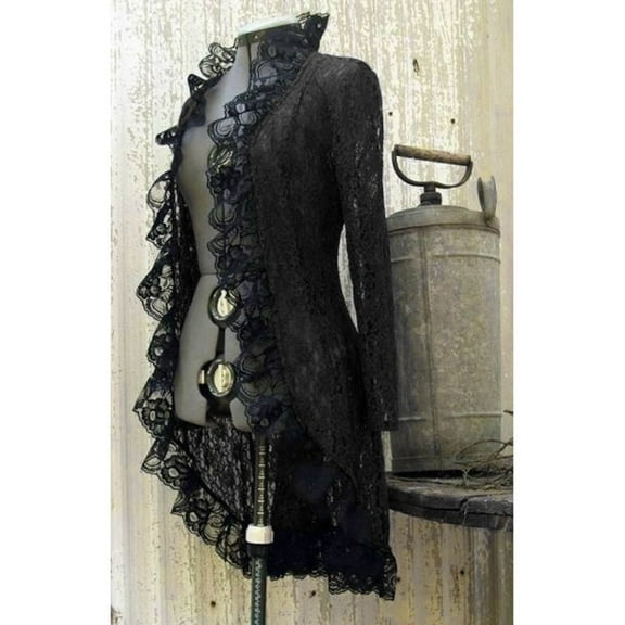 Tejiojio Clearance Jackets Women Vintage Long-sleeved waist Back Bandage Lace Stitching Jacket OverCoat