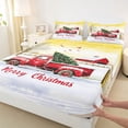 thumbnail image 3 of Homewish Merry Christmas Bed Sheets,Green Xmas Tree King Sheets,Red Farmhouse Truck Sheet Set For Gitls Kids,Microfiber Bedroom Decor,4-Piece, 3 of 7