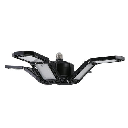 

Zehuanyu 1Pc Foldable Garage Light Adjustable Workshop Lamp 8 Leaves Ceiling Light Black