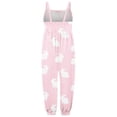 thumbnail image 5 of Ruyang Toddler Girls Bunny Printed Overall Jumpsuit My First Easter Outfit Baby Sleeveless Spaghetti Strap Romper Summer Clothes, 5 of 5