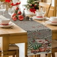 thumbnail image 5 of Burlap Table Runner 120 Inches Long,Rustic Red Truck Chalet Tree Non-Slip Kitchen Table Runners for Dining Room Everyday Use Party Table Decorations Winter Country Natural Scenery, 5 of 9