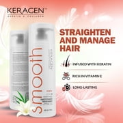 Keragen - Brazilian Smoothing Keratin Hair Treatment, Blowout Straightening System for Dry and Damaged Hair - Forte, Sulfate Free - Eliminates Curls and Frizz, Medium to Coarse Hair (32 Oz)