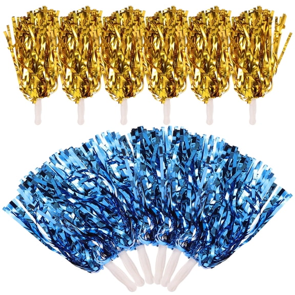 MLINS 12 Pcs Pink Pom Poms Cheerleading Gold Bouquet Practical Pompoms