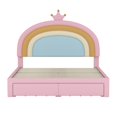 thumbnail image 3 of Jopath Full Size Upholstered Bed, Velvet Princess Platform Bed with Storage Drawer, Rainbow Design for Toddler Kids Teens, 3 of 8