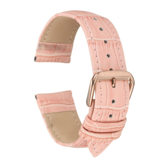 Uxcell Leather Watch Bands 20mm Classical Embossed Replacement Strap Elegant Vintage Watchband, Pink Rose Gold