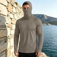 thumbnail image 2 of PBFRDSJ Summer Thin Hoodie with Face Mask Men's UPF 50+ Sun Protection Long Sleeve Fishing Shirts for Hiking Outdoor Workout, 2 of 9