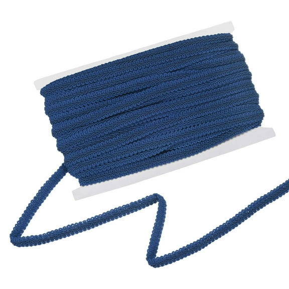 Uxcell Gimp Braid Trim, 1/2 Inch 12cm x 25 Yards Polyester Woven Trim Lace Ribbon Fabric Upholstery Trim for Sewing/Costume Navy Blue