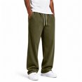 thumbnail image 5 of Evdexr Corduroy Pants Mens Drawstring Baggy Sweatpants Fall Winter Hip Hop Travel Pants Loose Fit Breathable Solid Color Trousers with Pockets M, 5 of 6