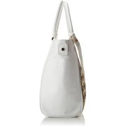 MILLY Dylan Leather Woven Tote, White
