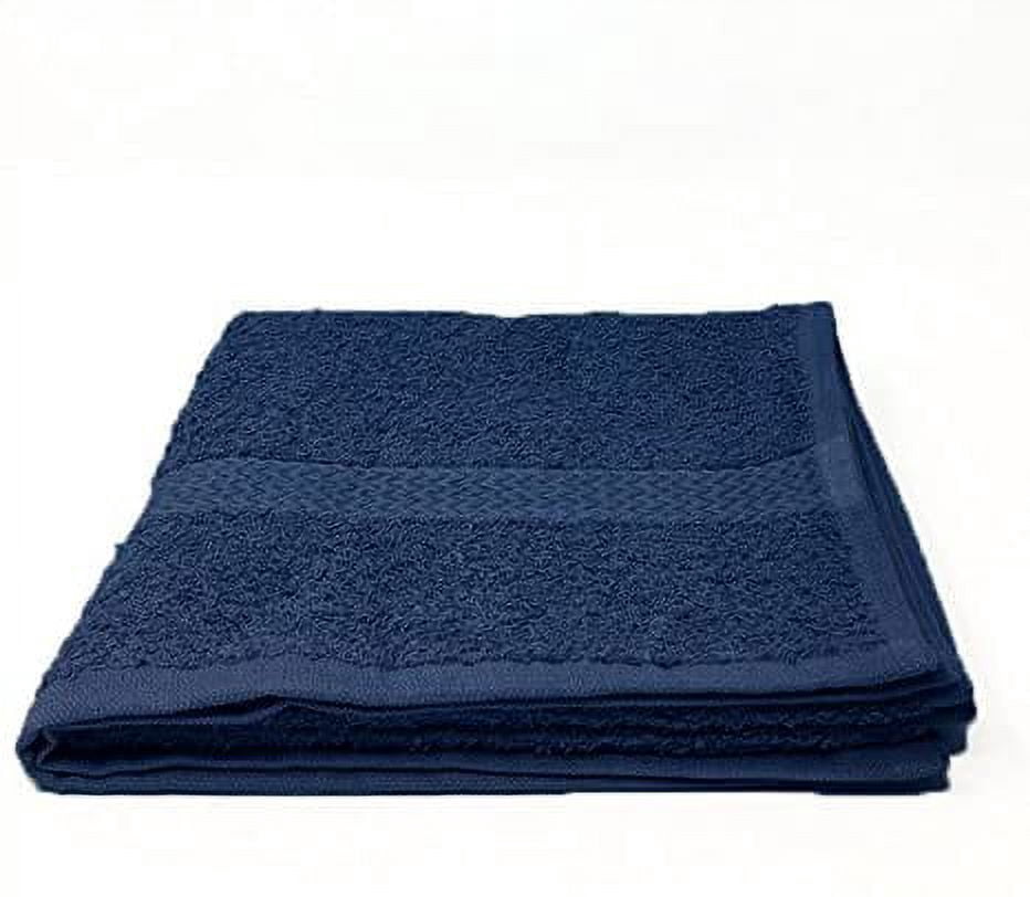 EOM Towels Bleach Safe 100% Cotton Ringspun Vat Dyed Hand Towels Size 16" X 28" 12 Pack Great for Salon, Gym and Home use. (Dark Blue)