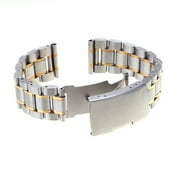 18-22mm Stainless Steel Watch Band Strap Side Button Clasp Buckle Bracelet US