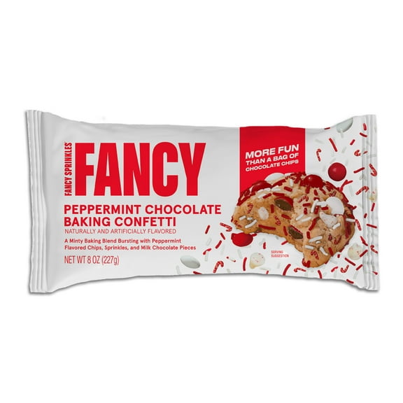 Fancy Sprinkles Peppermint Chocolate Holiday Baking Confetti, 8 oz Bag