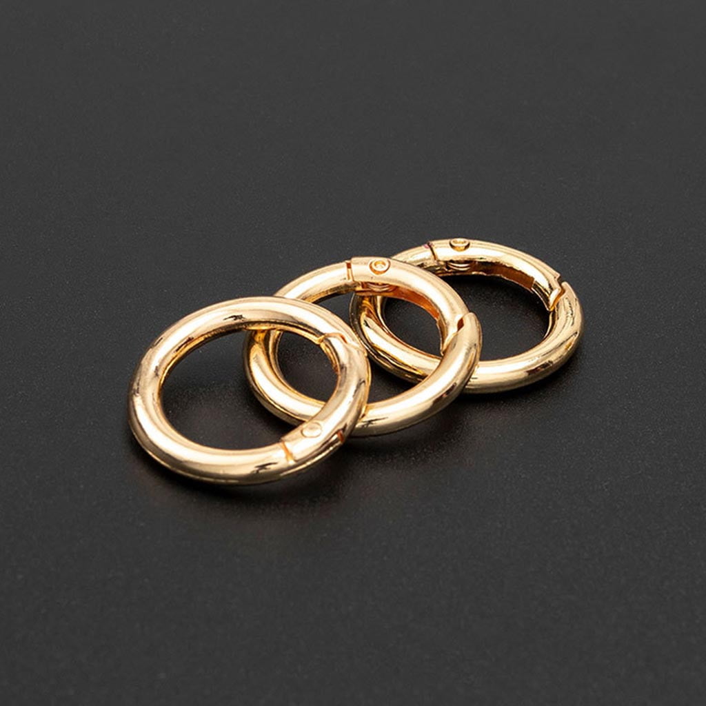 JUNTEX 10 Pieces 20/25/28/33mm Spring O Ring Round Carabiner JUNTEX 10 Pieces 20/25/28/33mm Spring O Ring Round Carabiner