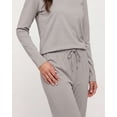 thumbnail image 3 of Real Essentials 2 Pack Women's Soft Cotton Long Sleeve Pajama Set with Pants - Lounge Sets for Women (Available In Plus), 3 of 5