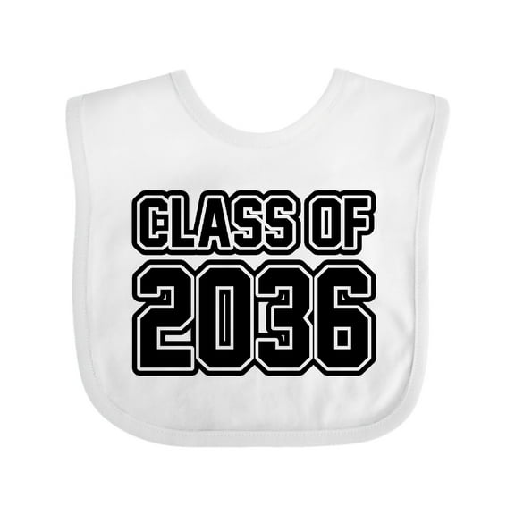 Inktastic Class of 2036 in Black Outlined Text Boys or Girls Baby Bib