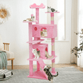 thumbnail image 4 of MoNiBloom Cat Tree House for Large Cats, Multi-Level Cat Tree Tower with Anti-Tipping Rope, Soft Pink, 4 of 11