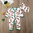 thumbnail image 4 of Fortune 0-18M Newborn Romper V-Neck Long Sleeve Carrot Print Cartoon Jumpsuit Rabbit Ear Hat, 4 of 9