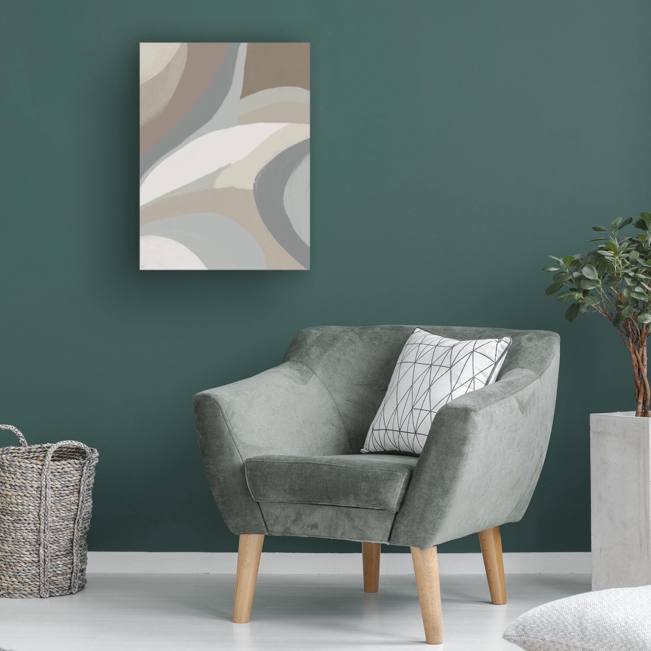 Canvas Wall Art - Line and Brush 'Layered Creams' Wall Art for Living Room, Bedroom, or Office Décor by Trademark Fine Art - 24 x 32 Inches