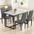 thumbnail image 6 of SEGMART Dining Table with 4 High-Back Upholstered Chairs, Modern Dinette Set, Dining Table & Chairs Set for 4 Persons, Small Home Kitchen Dining Table Set, Ideal for Apartment Breakfast Nook, 6 of 8