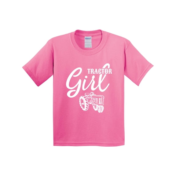 Inktastic Tractor Girl Youth T-Shirt
