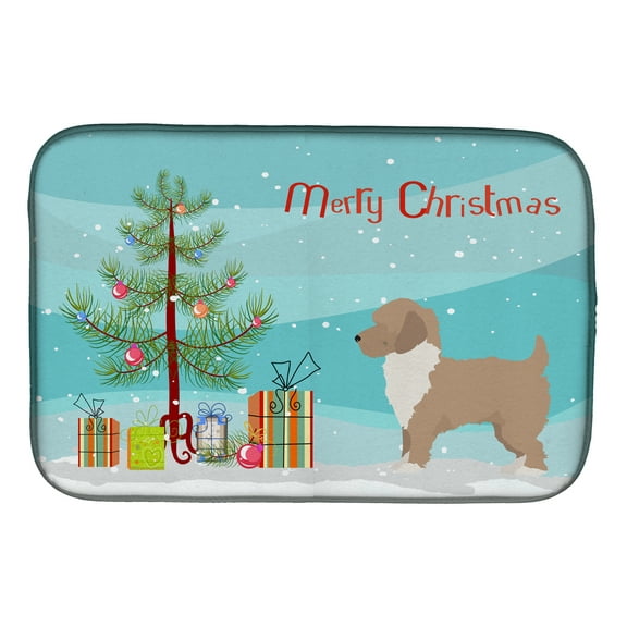 Yorkiepoo #2 Christmas Tree Dish Drying Mat