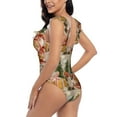 thumbnail image 2 of Naloa Holiday Christmas Stars Print Women One Piece Swimsuits Tummy Control Bathing Suit Ruffle V Neck Swimwear Slimming Monokini, 2 of 5
