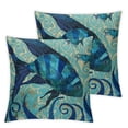 thumbnail image 2 of Nawypu Beach Pillow Covers 2 pcs Summer Outdoor Pillow Cases, Patio Furniture Decorative Cushion Covers Cushion Case for Couch Sofa Home Decoration, Blue Green, 2 of 6