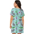 thumbnail image 2 of Bixox Hippo With Flamingos And Crocodiles Pattern Women's Nightgown, Soft & Breathable Sleepwear, Round Neck Knee-Length Pajama Dress,Loungewear for Home & Sleep, 2 of 7