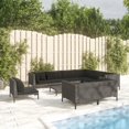 thumbnail image 1 of vidaXL 10 Piece Garden Lounge Set with Cushions Poly Rattan Dark Grey, 1 of 5