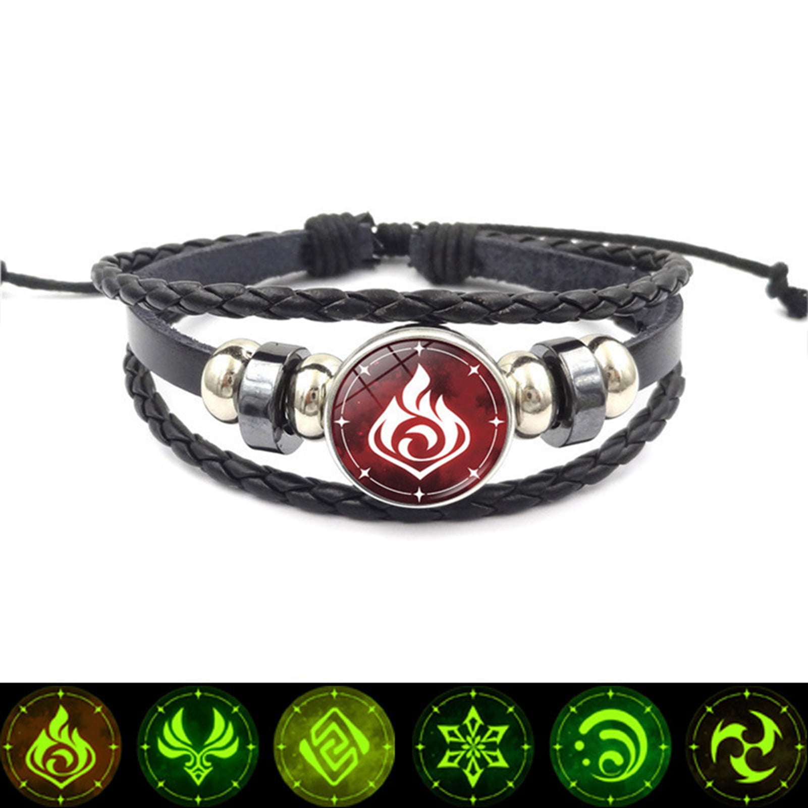 Riapawel Genshin Impact Bracelets God s Eye Time Gem Luminous Bracelet Anime Peripheral Cosplay Jewelry for Fans Luminous Fire