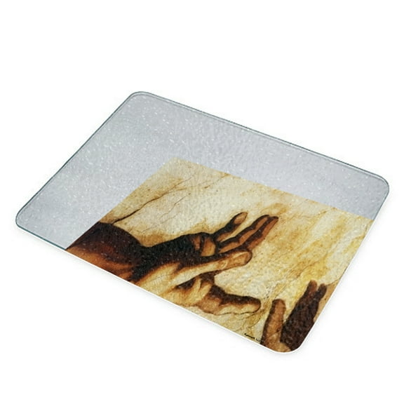 KuzmarK Glass Cheese Cutting Board 11"x7.75" - Michelangelo