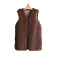 thumbnail image 4 of HAPIMO Women's Faux Fur Jackets Fashion Casual Wedding Party Vest Open Front Cardigans Fall Winter Outfits Clearance Sleeveless Outwear Solid Color Soft Fleece Coat Brown S, 4 of 5