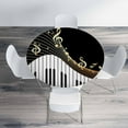 thumbnail image 4 of Musical Instrument Notes Round Tablecloth Piano Melodic Letter Twinkle Black Table Cover Table Cloth for Indoor Dining, Outdoor Picnic Parties, Camping,Fits for Table 40-44" Inches, 4 of 6