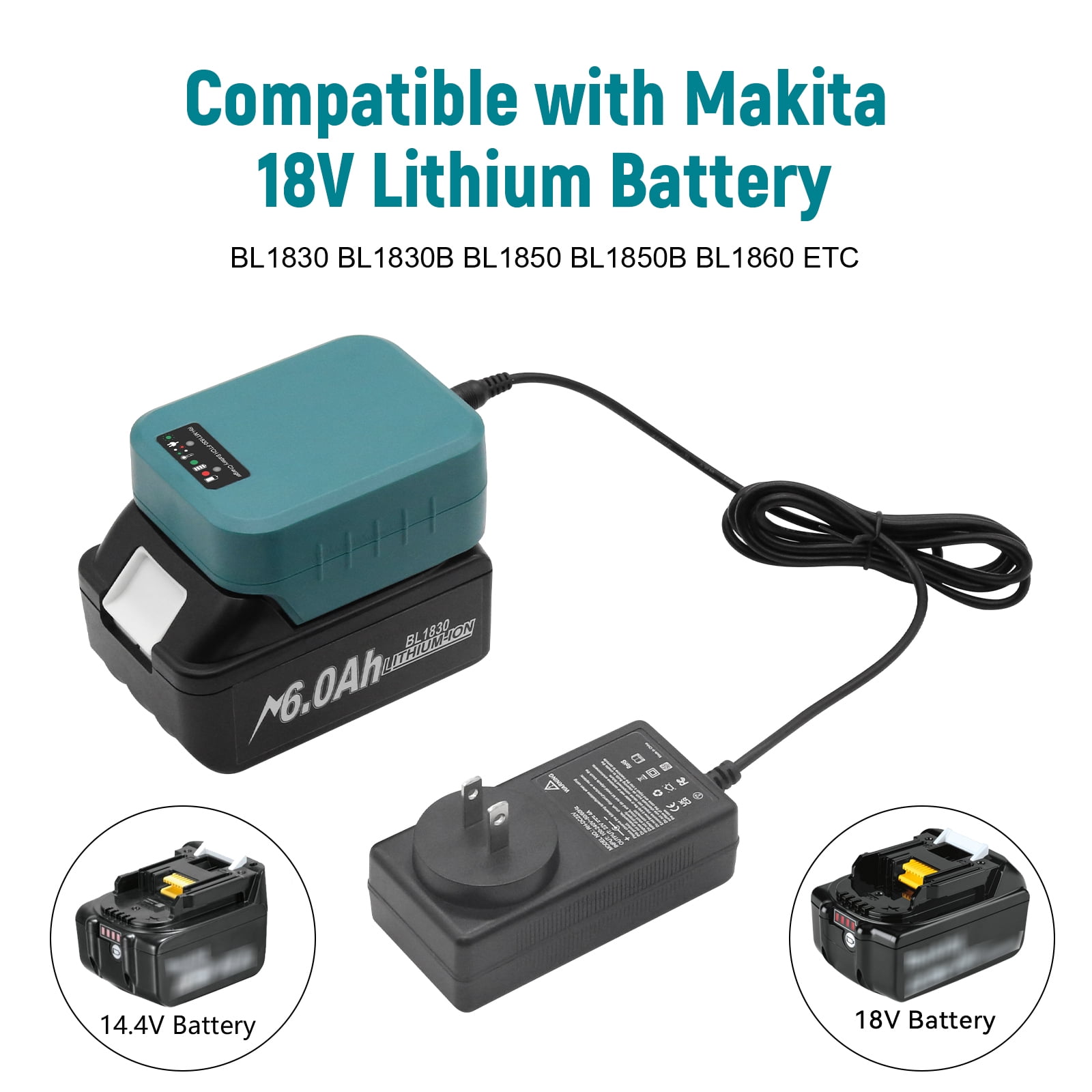 8 INCH Chainsaw Cordless with BL1830 8000 mAh Battery and Charger  Compatible with Makita, Power Chain Saw with Security Lock, Electric Chainsaw, Handheld Small Chainsaw for Tree Trimming Wood Cuttin