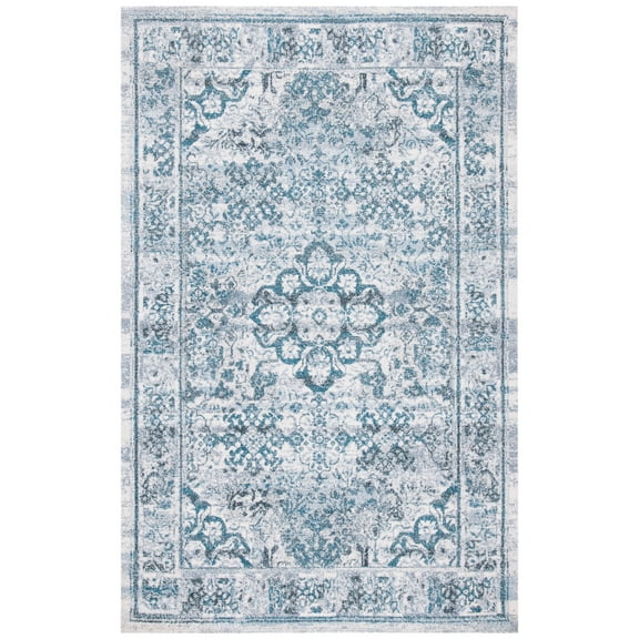SAFAVIEH Classic Vintage Comhgham Medallion Area Rug, Aqua/Blue, 6' x 9'
