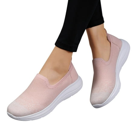 

NECHOLOGY Womens Sock Sneakers Women Breathable Lace Up Shoes Flats Casual Shoes Unisex Heeled Sneakers for Women Pink 9