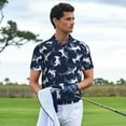 thumbnail image 3 of Yiaed Cute SharkPrint Men's Short Sleeve Polo Shirt,Golf Polo for Men Three-Button Golf Shirt Athletic Casual Collared T-Shirt- X-Large, 3 of 7