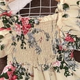 thumbnail image 4 of NAISIBABY Girls Floral Dresses, Square Neck Party Birthday Ruffled Sleeve Kids Summer Smock Sundress Beige Size 10-12, 4 of 7
