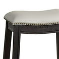 thumbnail image 4 of Maklaine 24" Contemporary Faux Leather Counter Stool in Gray (Set of 2), 4 of 6