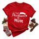 thumbnail image 3 of Gibobby Tops navideños para Mujer Camiseta de manga corta con cuello redondo y estampado de Navidad para mujer(Rojo,M), 3 of 5
