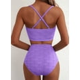 thumbnail image 3 of DOKOTOO Bikini Sets for Women High Waisted Seashell Textured 2 Piece Swimsuits Knotted Front Bathing Suits, 3 of 10