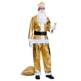 thumbnail image 5 of Santa Outfits for Men Adult Santa Suit Gold Top and Pants 6PCS Set Christmas Suits for Men Party Suit L, 5 of 8