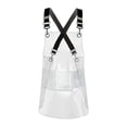 thumbnail image 1 of Delantal transparente de trabajo para hombres y mujeres, delantal de cocina transparente de arte, delantal de moda para el cabello Negro 60cm, 1 of 9