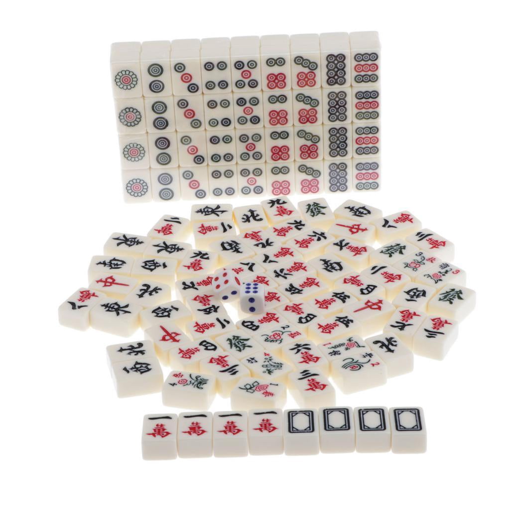 LeeQinersw Chinese Travel Mahjong Set with Case, Mini Mah Jongg for Family Fun Compact Size