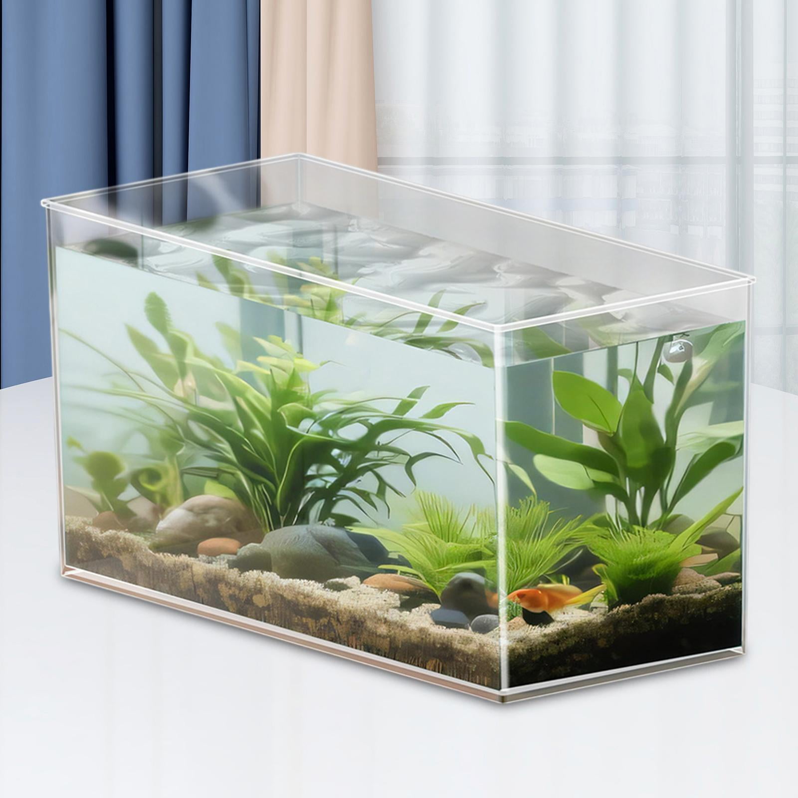 oshhni Tank Clear Easy to Clean Sturdy Portable Aquarium Bowl for Aquatic Plants Home Decoration Turtles Terrapin 29cmx19cmx15.5cm