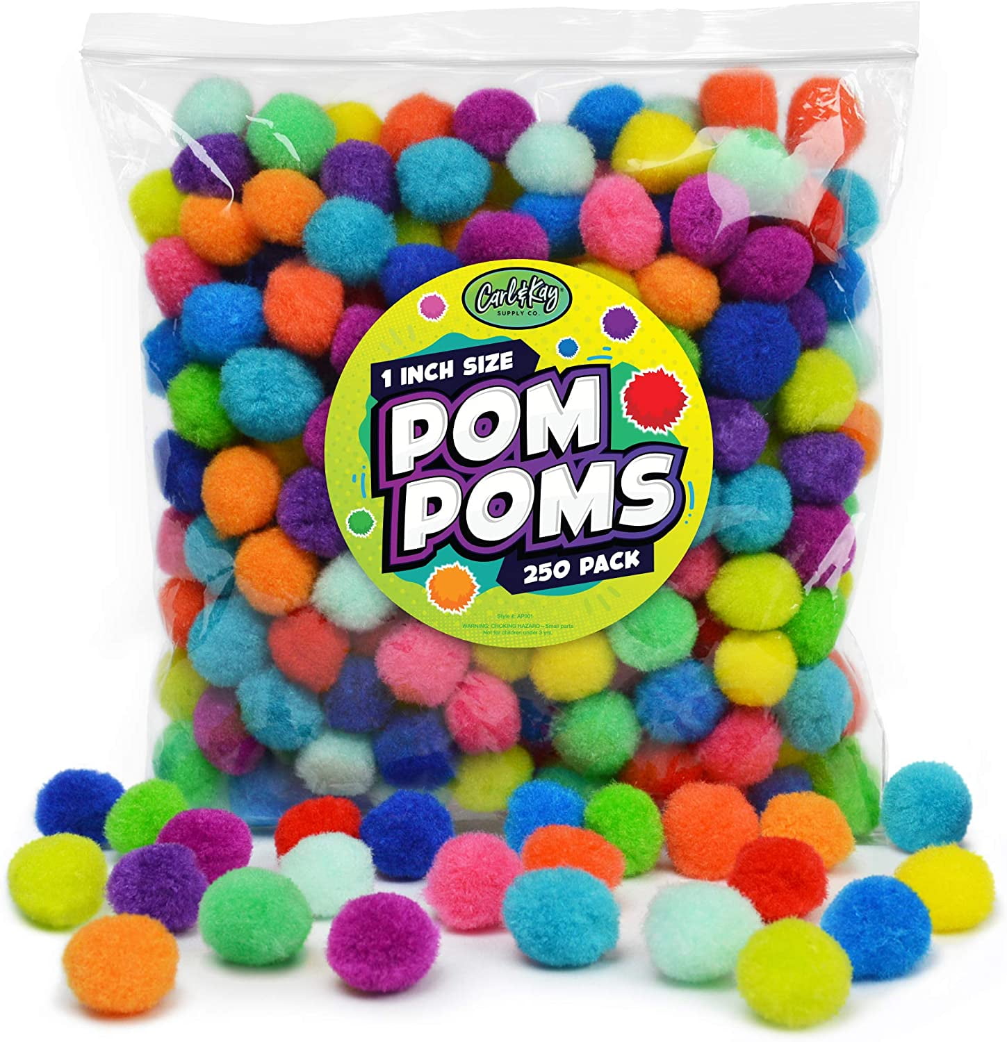 100 craft poms pompon pompom Assorted Colours And Sizes 